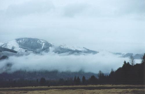 Snow Covered Mountain Ridge